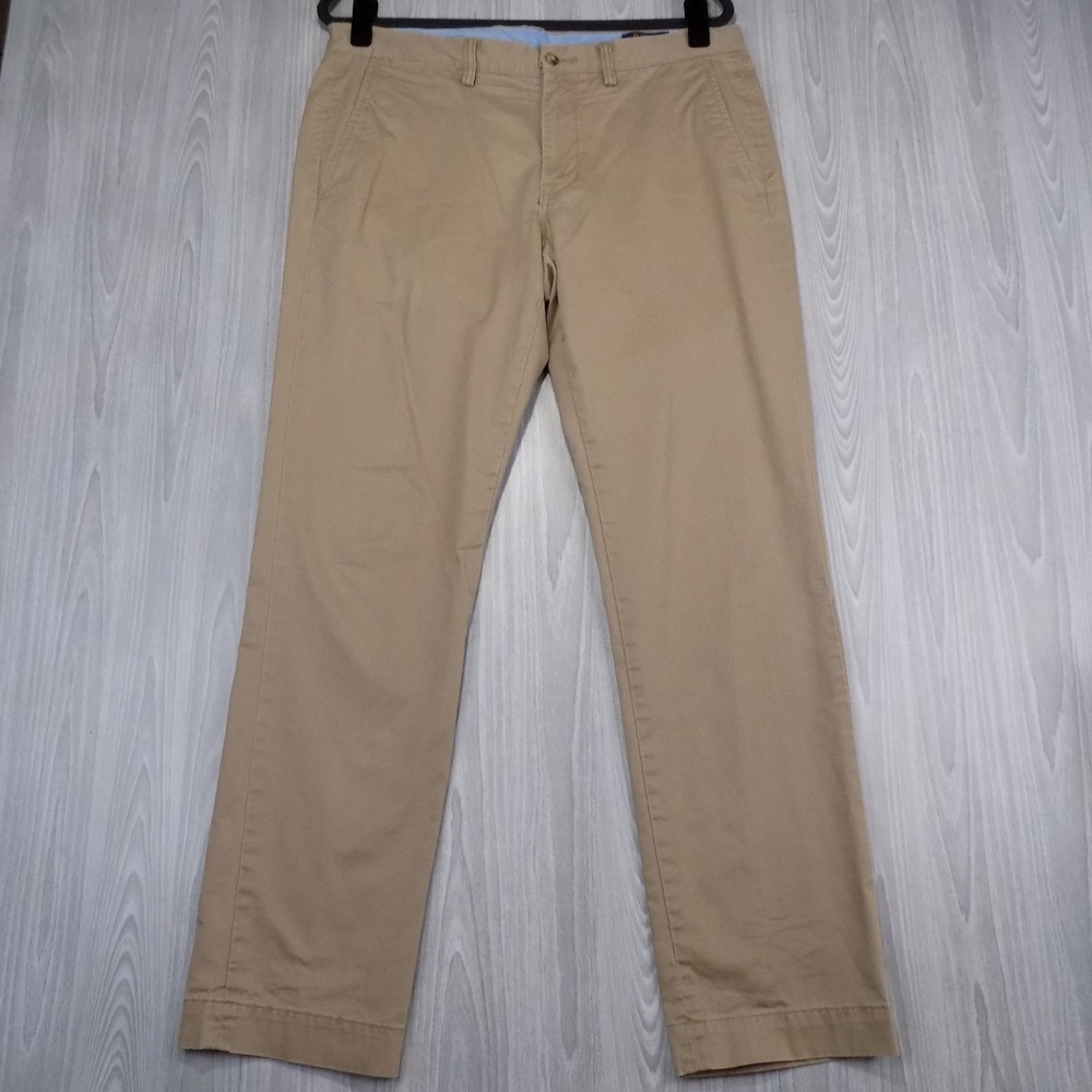Polo Ralph Lauren Stretch Straight Fit Chinos Mens 33x32 Tan Casual Preppy